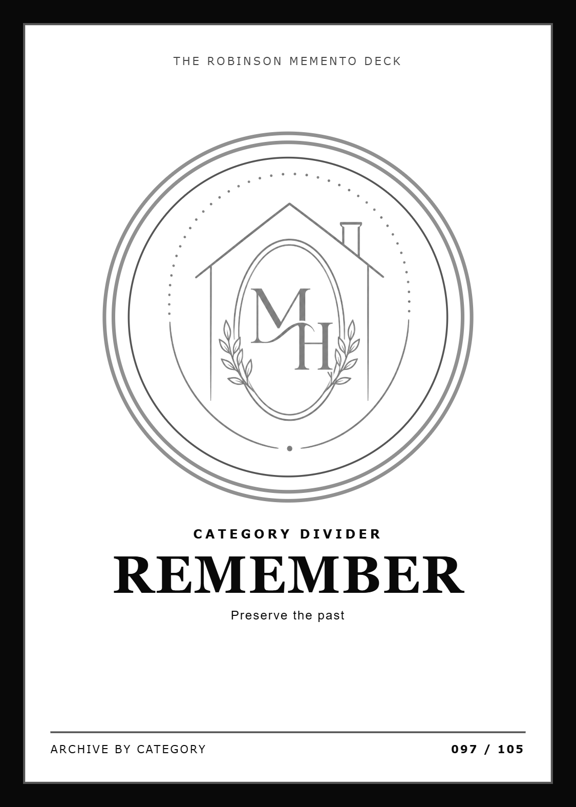 Remember category divider card