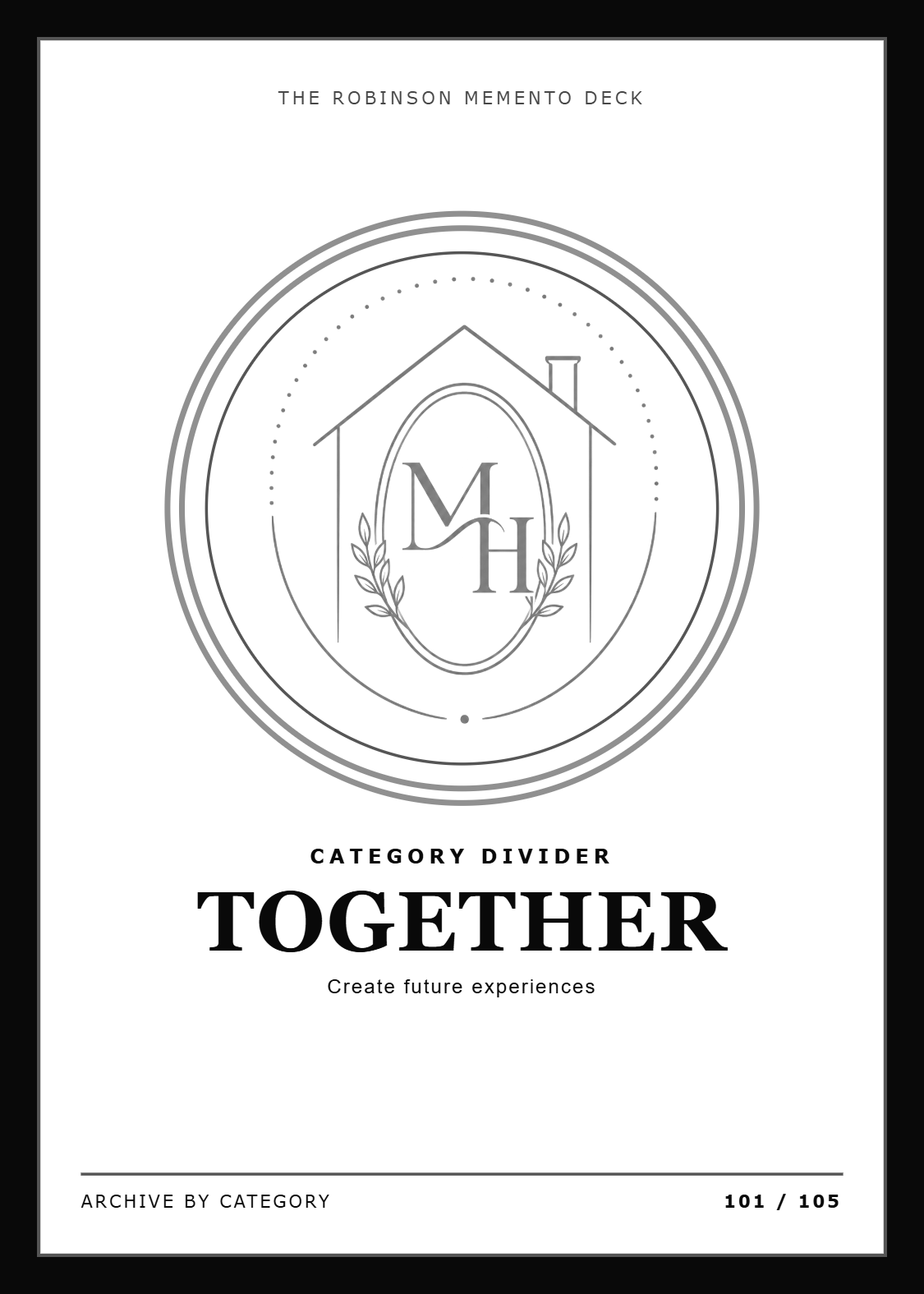 Together category divider card